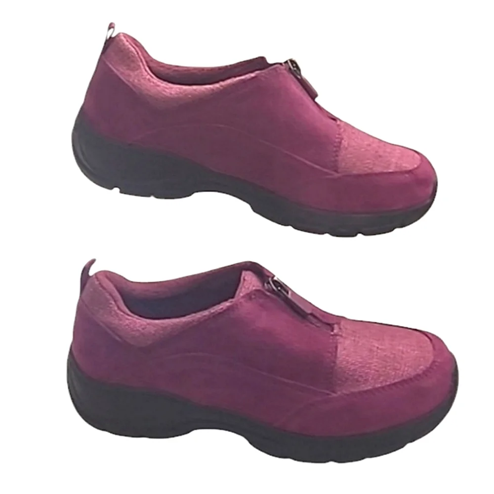 Lands’ End Suede Leather Boot Sneakers All Weather Insulated Half Zip Shoes NWOT